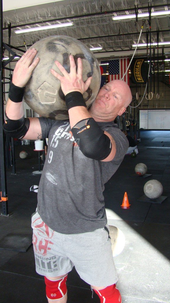 Chris with the big stone.